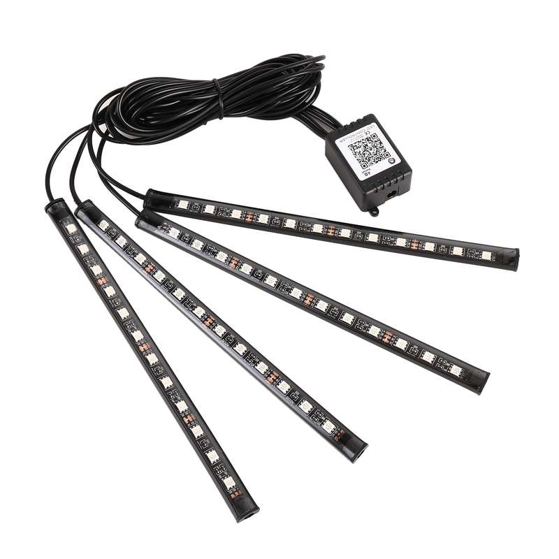 4 in 1 Universal Car Cigarette Lighter 8-color APP Control LED Atmosphere Light Decorative Lamp, wit