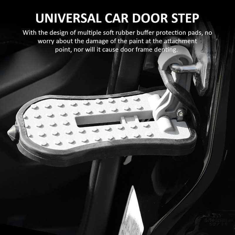 Multi-functional Car Door Sill Step Pedals Pads with Safety Hammer(Black)