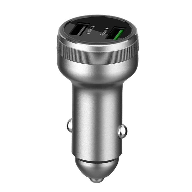 Dual USB 66W Car Flash Charger for OPPO / Huawei (Black)