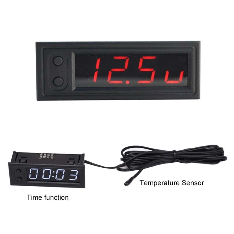 3 in 1 Car High-precision Electronic LED Luminous Clock + Thermometer + Voltmeter(Blue)