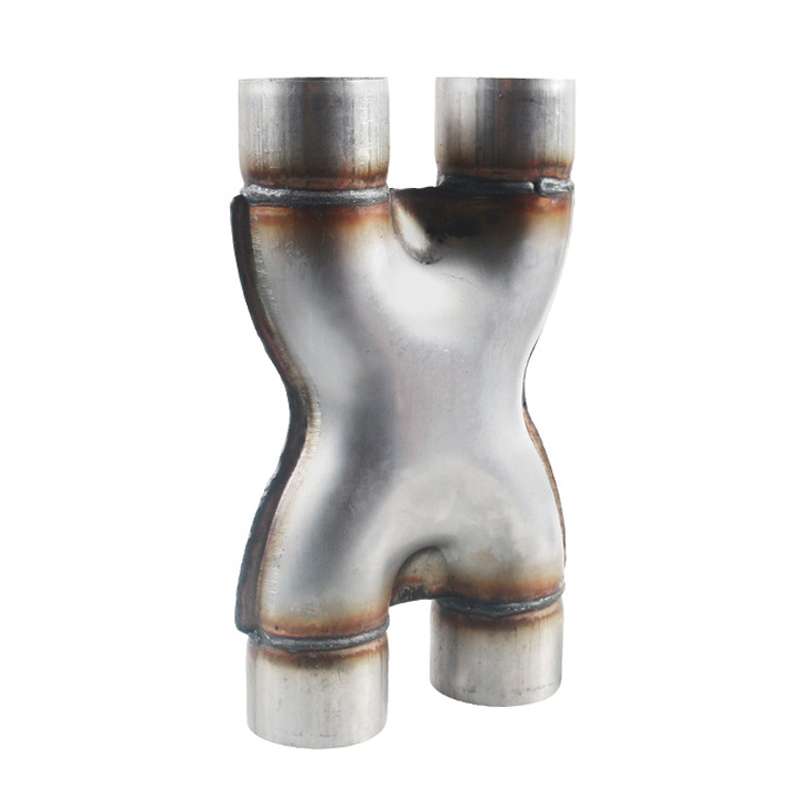 Dual 2.5 inch Car Universal 304 Stainless Steel X-type Exhaust Pipe