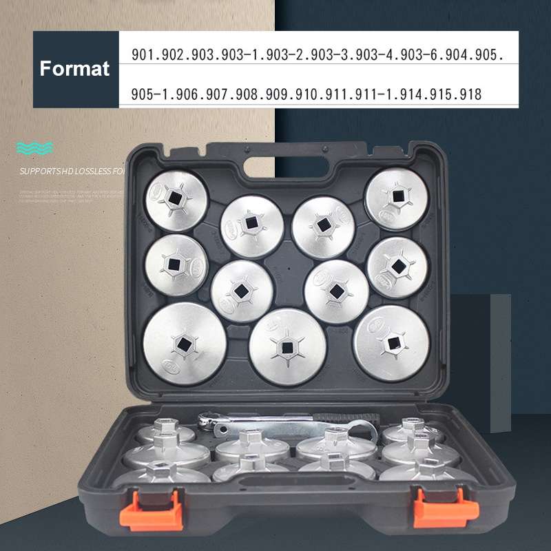 23 in 1 Car Bowl Cap Type Oil Filter Wrench Removal Tool Random Color Delivery