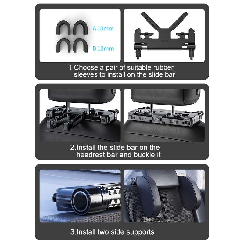 A05 Adjustable Car Auto U-shaped Memory Foam Neck Rest Cushion Seat Pillow with Hook & Mobile Phone
