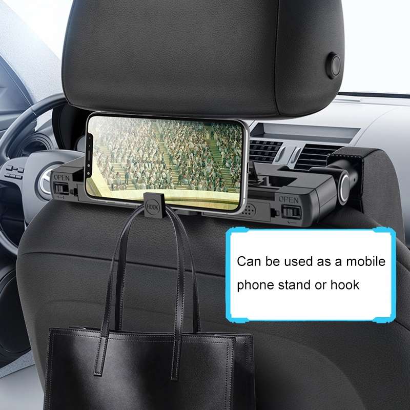 A05 Adjustable Car Auto U-shaped Memory Foam Neck Rest Cushion Seat Pillow with Hook & Mobile Phone
