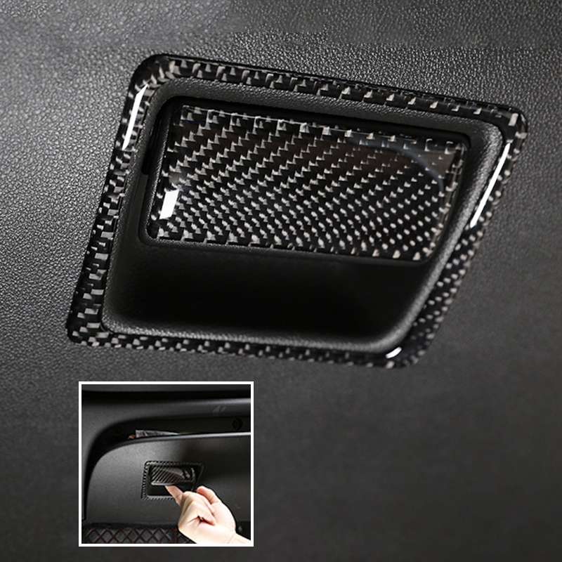 2 in 1 Car Carbon Fiber Front Passenger Seat Storage Box Switch Decorative Sticker for Buick Regal 2