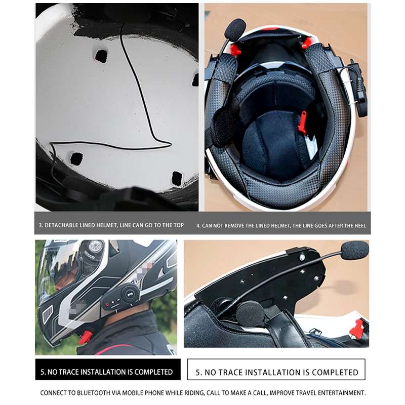 K10 Motorcycle Bluetooth Helmet Headset Hard Pole Microphone