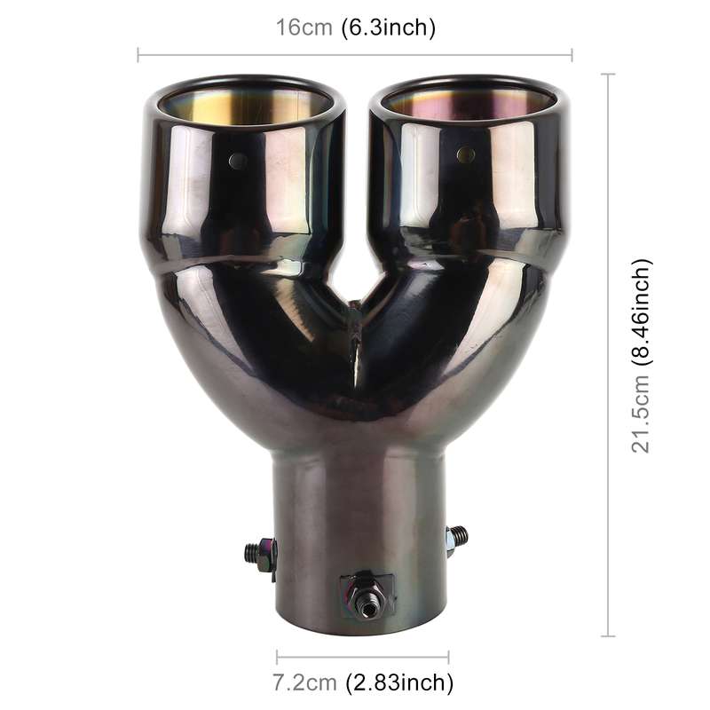Universal Car Styling Stainless Steel Elbow Exhaust Tail Muffler Tip Pipe, Inside Diameter: 7.2cm (G