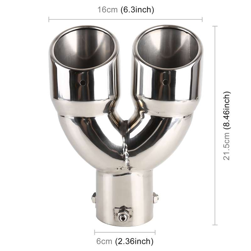 Universal Car Styling Stainless Steel Straight Exhaust Tail Muffler Tip Pipe, Inside Diameter: 6cm (