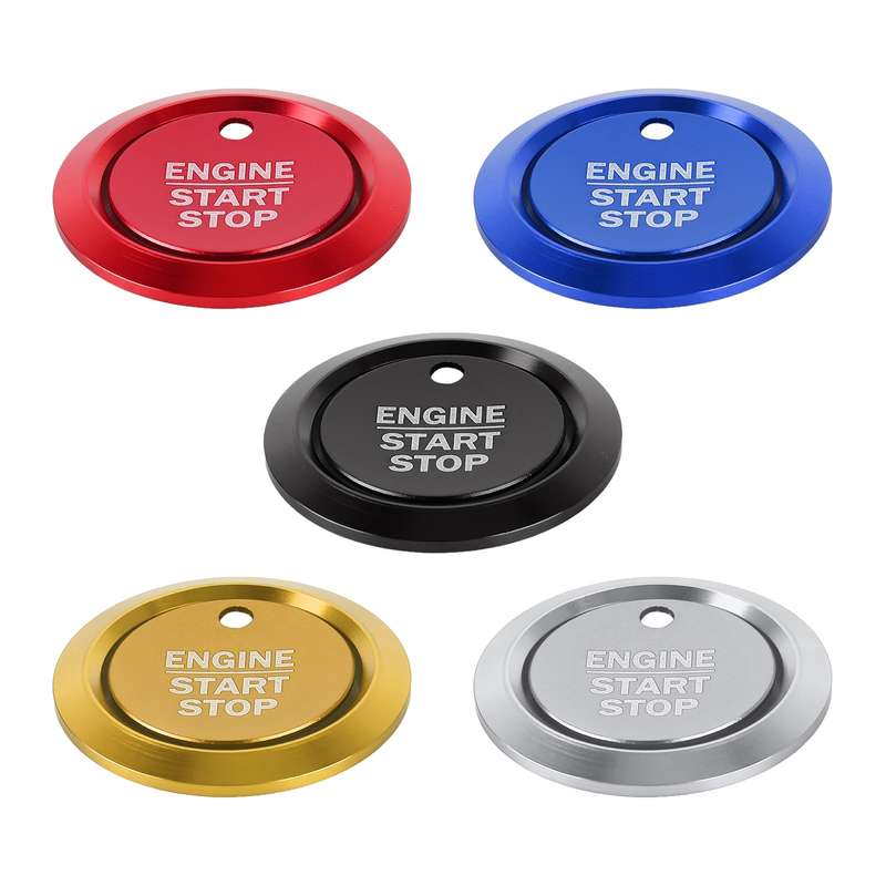Car Engine Start Key Push Button Ring Trim Sticker Decoration for Ford F150 (Black)