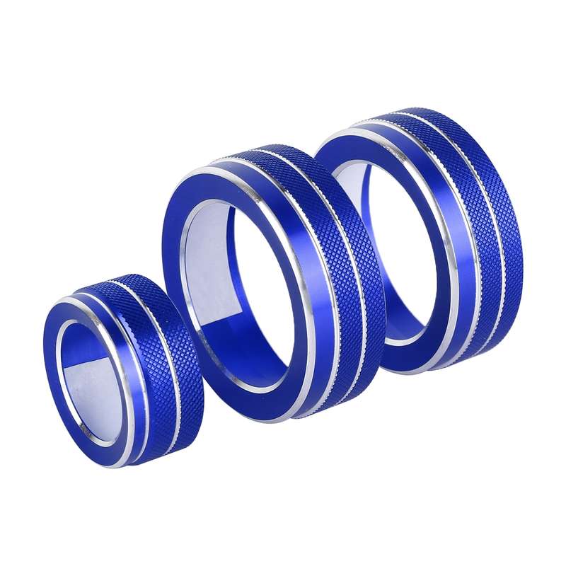 3 PCS Car Metal Air Conditioner Knob Case for Honda CR-V 2017-2021 (Blue)