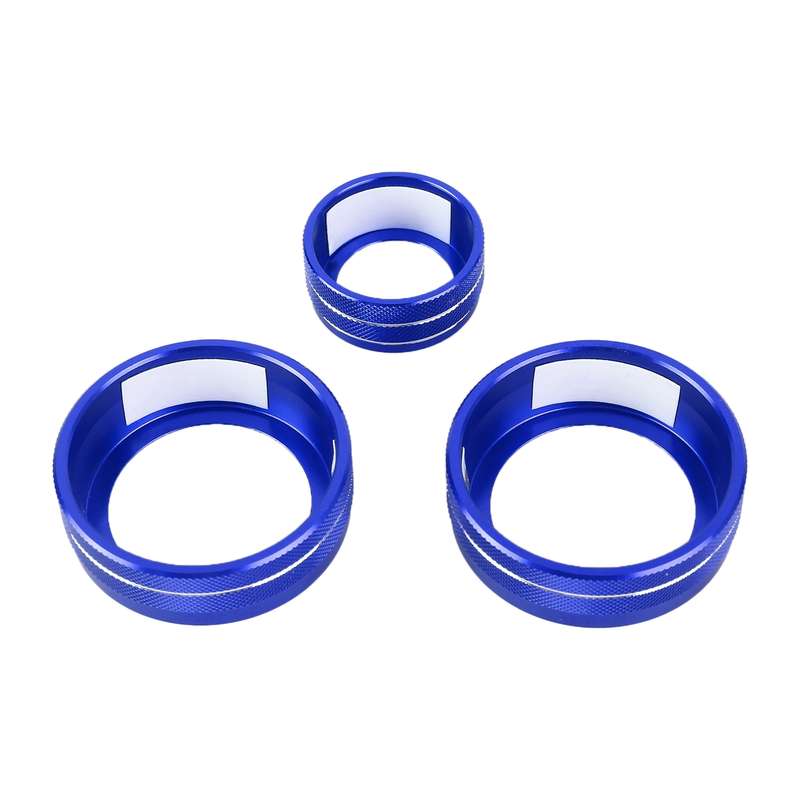 3 PCS Car Metal Air Conditioner Knob Case for Honda CR-V 2017-2021 (Blue)