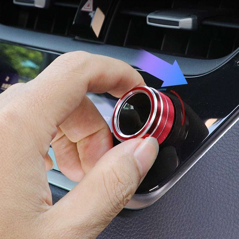 2 PCS Car Metal Air Conditioner Knob Case for Toyota Corolla / Levin / Allion / Yaris 2019-2021 (Bla
