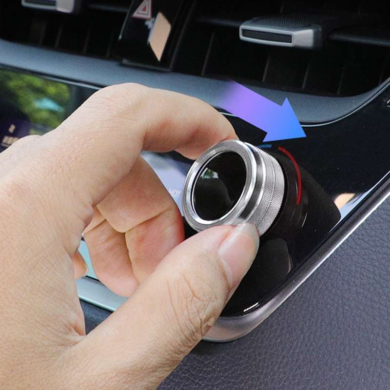 2 PCS Car Metal Air Conditioner Knob Case for Toyota Corolla / Levin / Allion / Yaris 2019-2021 (Bla