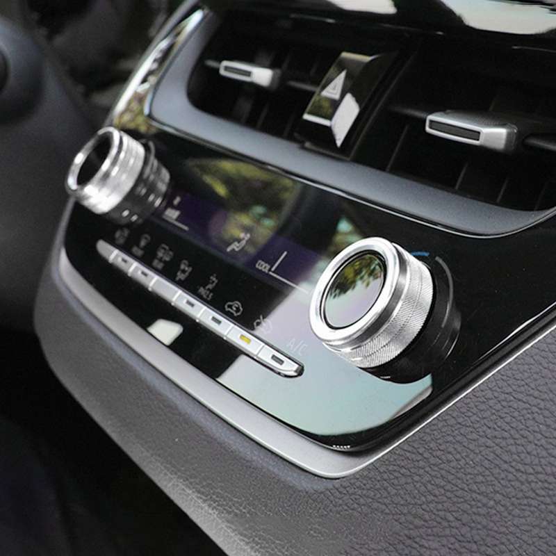 2 PCS Car Metal Air Conditioner Knob Case for Toyota Corolla / Levin / Allion / Yaris 2019-2021 (Bla