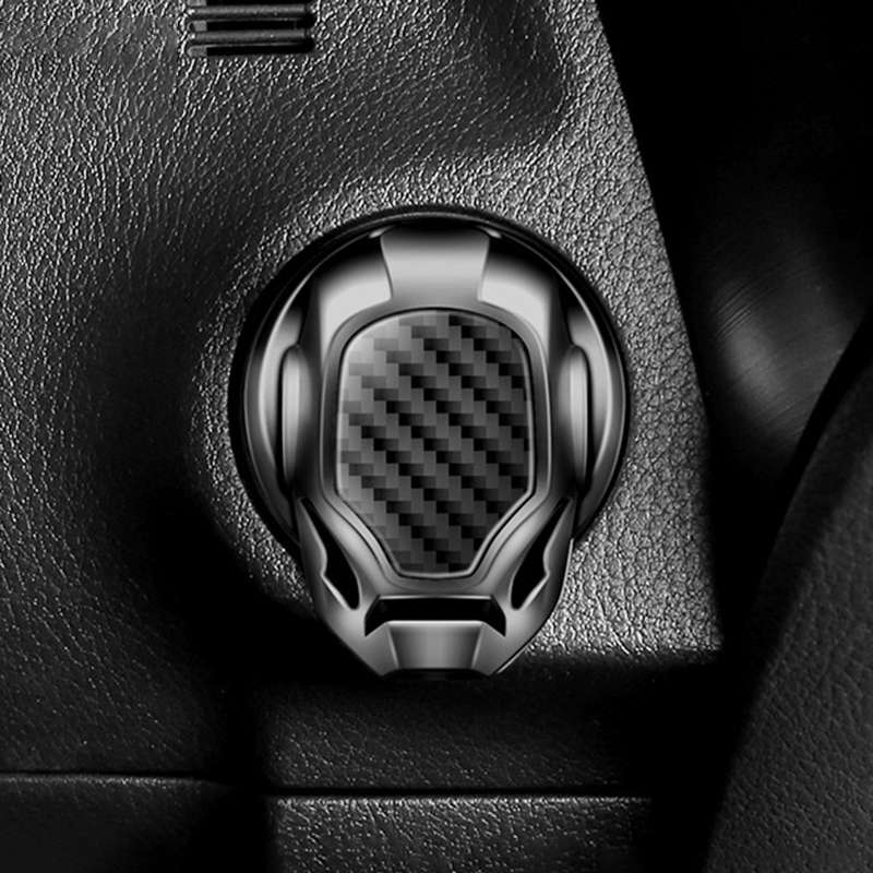 Car Engine Start Key Push Button Protective Cover (Gun Metal)