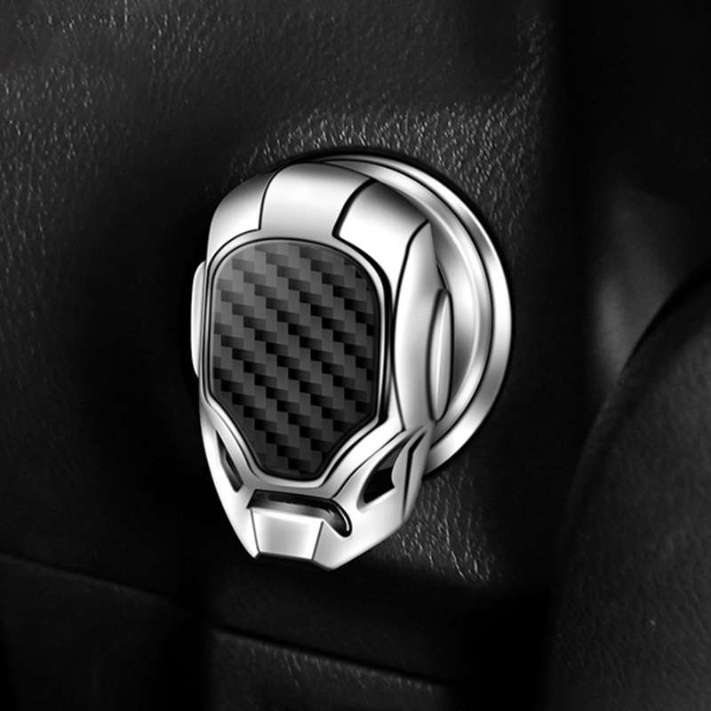 Car Engine Start Key Push Button Protective Cover (Gun Metal)