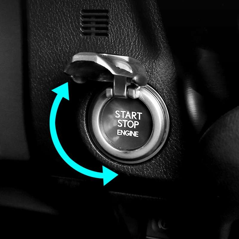 Car Engine Start Key Push Button Protective Cover (Gun Metal)