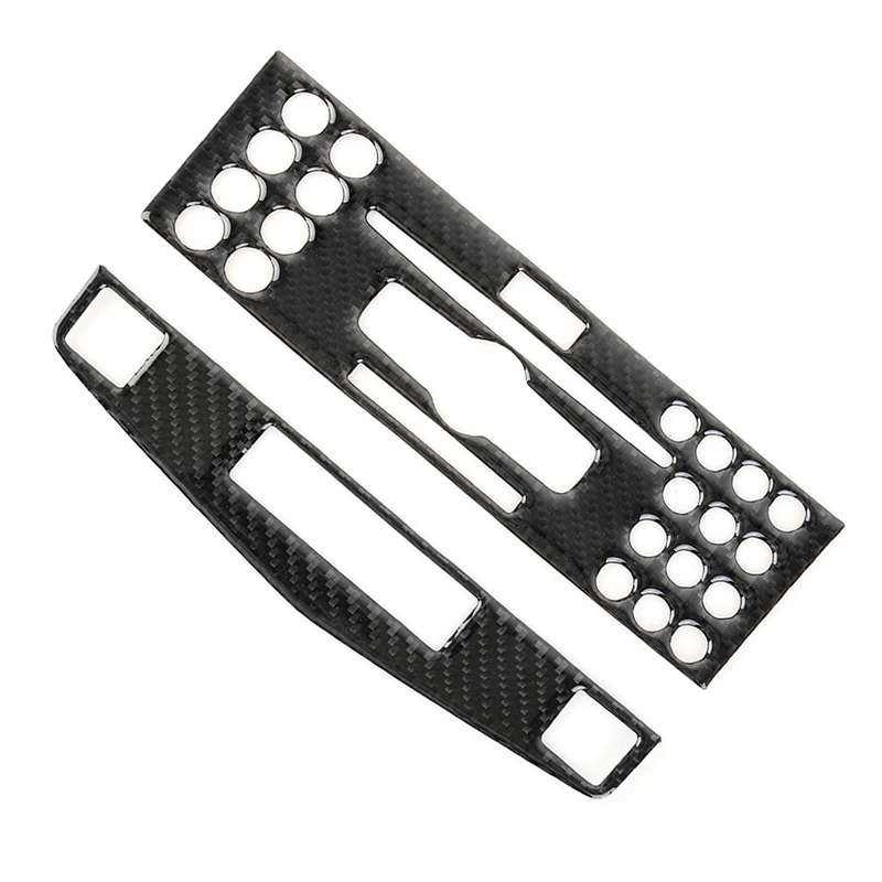 2 PCS Car Carbon Fiber CD Adjustment Frame Decorative Sticker for Mercedes-Benz W204, Left Driving