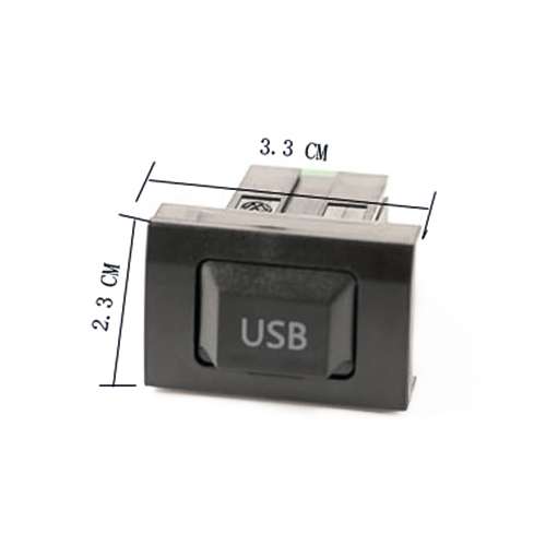 Car Center Console CD Reserved Position Modified USB Port 3.3x2.3cm + Cable Wiring Harness for Volks