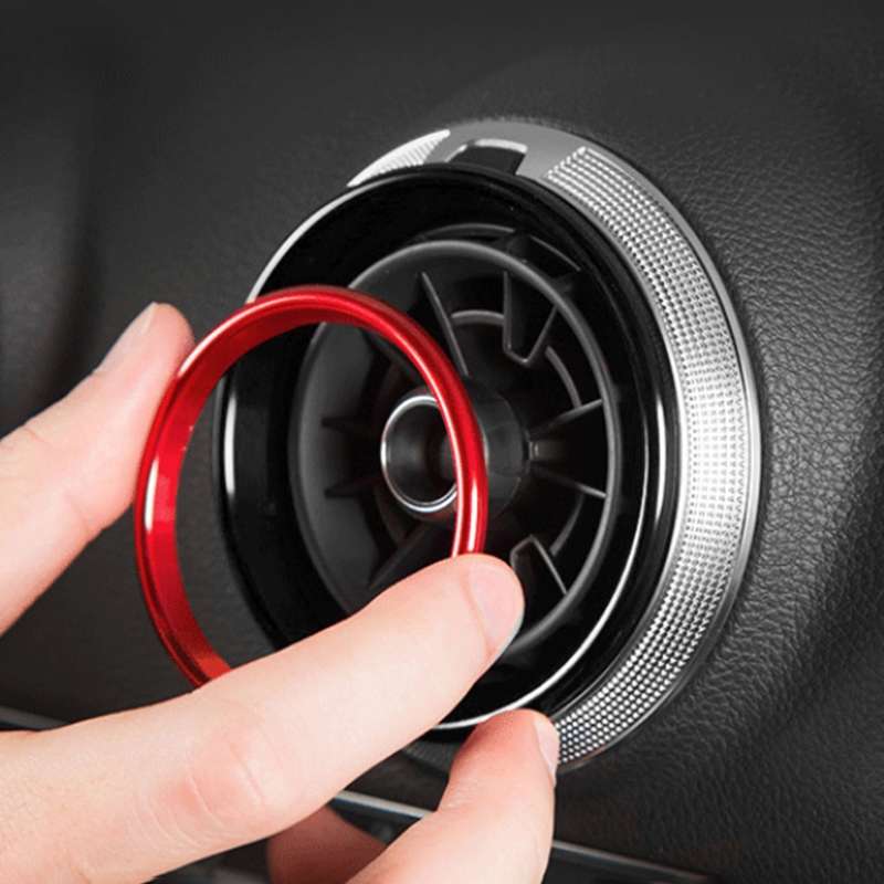 4 PCS / Set Air Conditioning Vent Metal Decorative Ring for Audi A1(Blue)