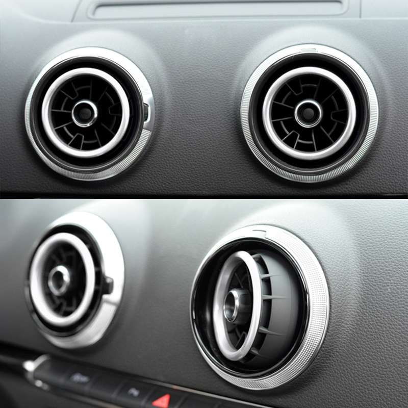 4 PCS / Set Air Conditioning Vent Metal Decorative Ring for Audi A1(Blue)