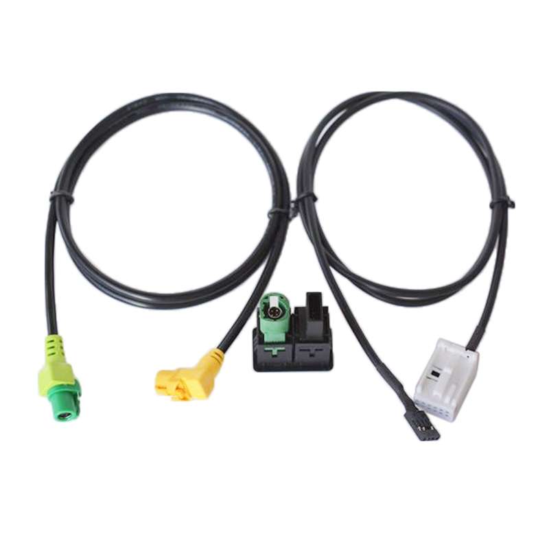 Car AUX USB Switch Holder + Cable Wiring Harness for Volkswagen Magotan / Touran / Polo / Touran RCD