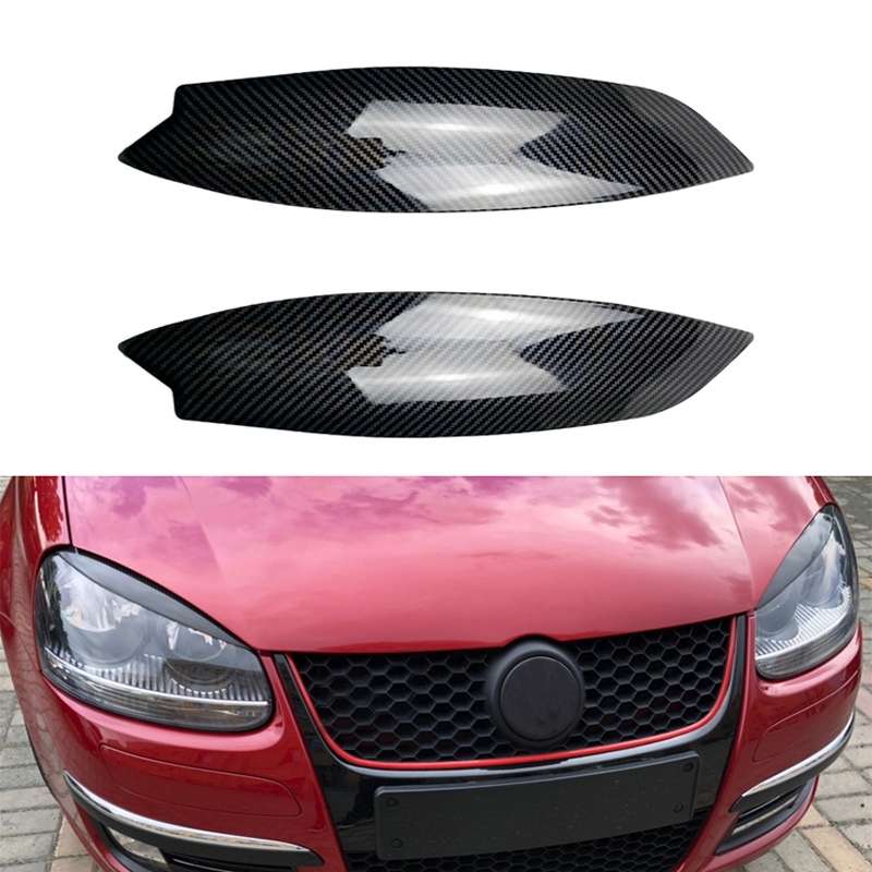Car Headlight Eyebrow Decoration Sticker for Volkswagen Golf 5 (Black)