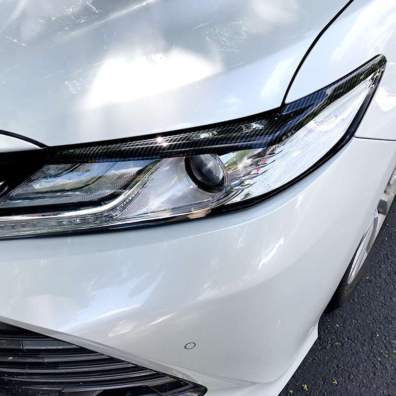 Car Headlight Eyebrow Decoration Sticker for Toyota Camry 2018+ (Black)