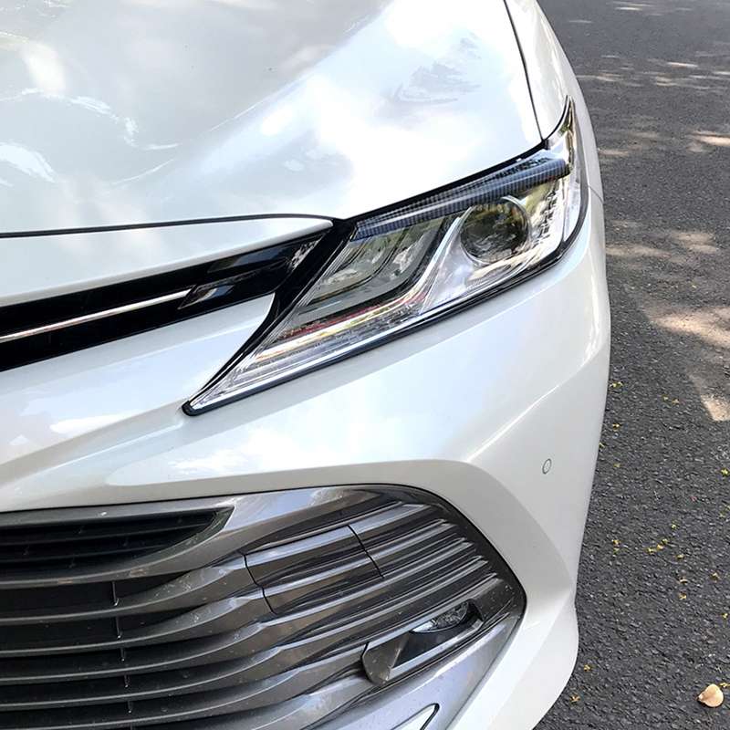Car Headlight Eyebrow Decoration Sticker for Toyota Camry 2018+ (Black)