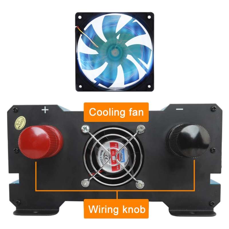 Carmaer 60V to 220V 3000W Intelligent Fan Car Double Digital Display Inverter Household Power Conver