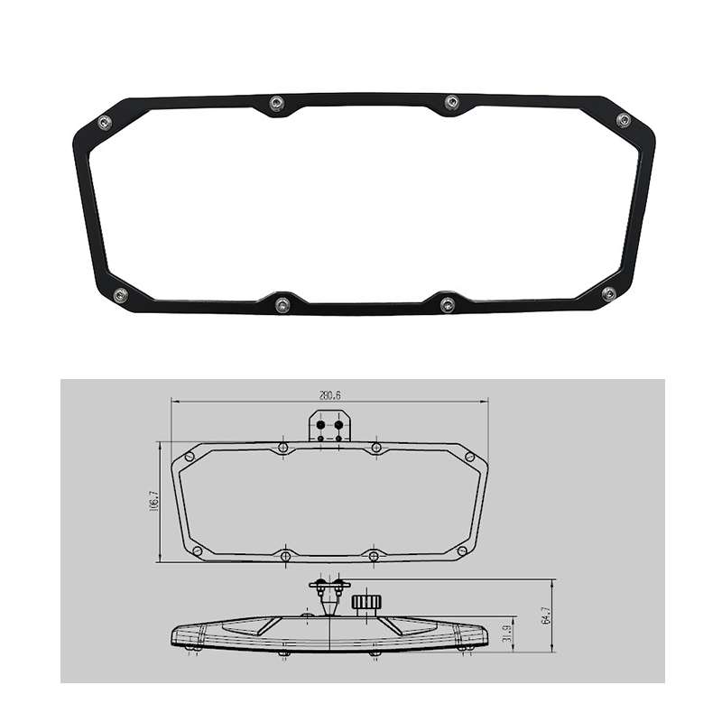 Pair Yacht Boat UTV Central Mirror Rearview Mirror