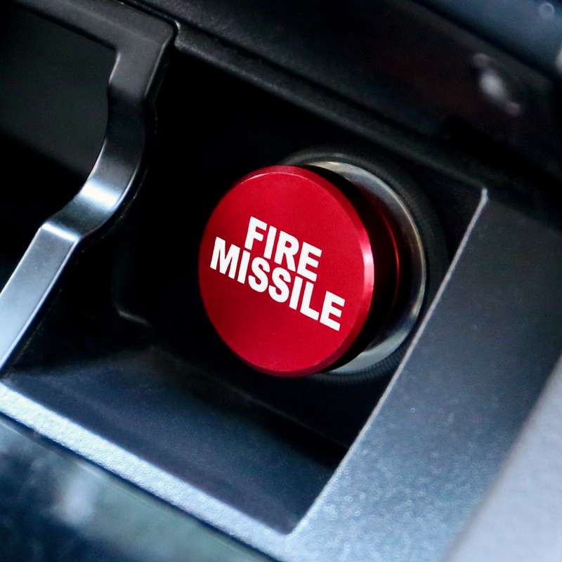 2 PCS Car / Motorcycle FIRE MISSILE Letter Metal Cigarette Lighter Dust Cover (Black)