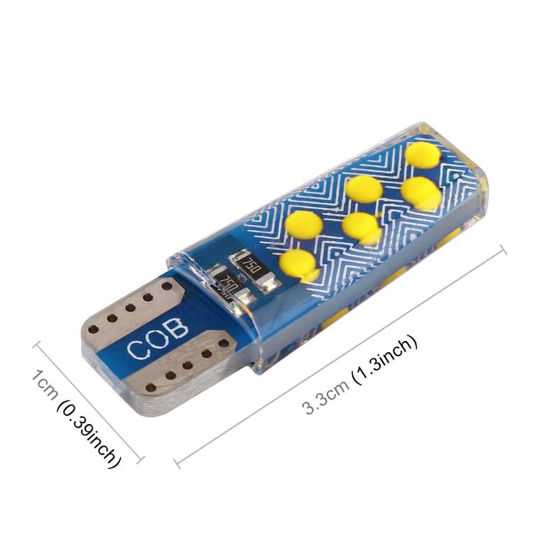 10 PCS T10 DC12V / 1.2W Car Clearance Light 12LEDs COB Lamp Beads (Ice Blue Light)