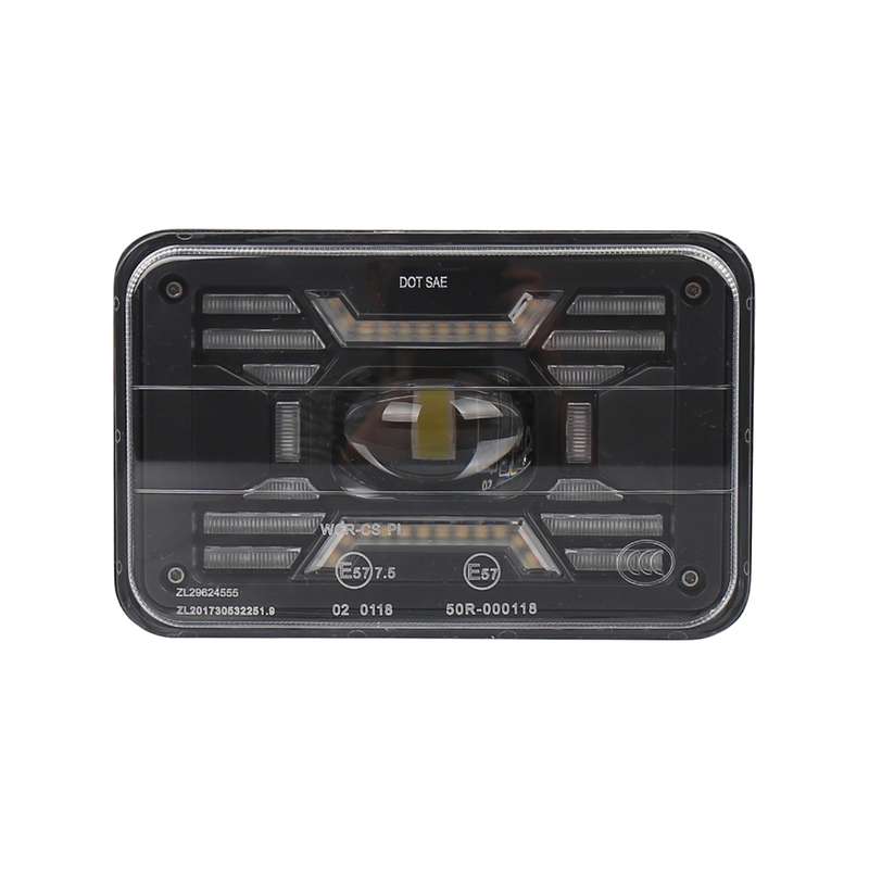 OL-2051S 1 Pair 4x6 inch Off-road Vehicle Modified Angel Devil Eyes Rectangular Headlight