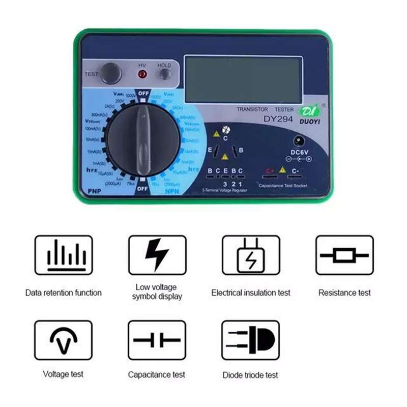 DUOYI DY294 Multifunction Digital Transistor AnalyzerTester