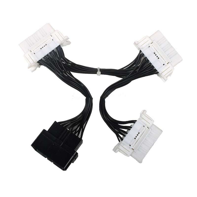 ELM327 OBD2 16Pin Male to 3 Female Car Diagnostic Cable