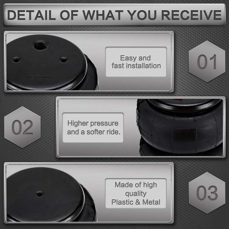 Car Airbag 1/2 inch NPT Single Port 2600LB Air Suspension Kit