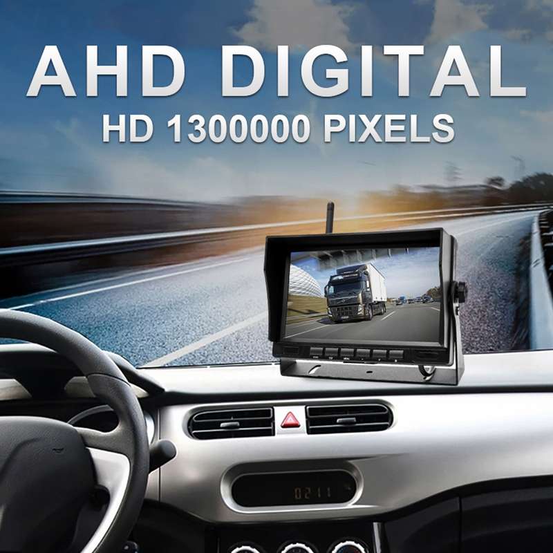 PZ710-W 7 inch Car Digital Wireless Rear-view Split-screen Monitor Dual Record