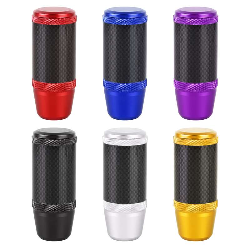 Universal Car Carbon Fiber Metal Gear Shift Knob(Black)