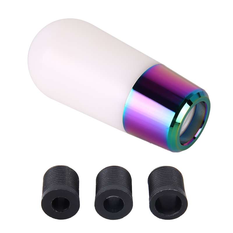 Universal Car Small Ellipsoid Resin + Carbon Fiber Metal Gear Shift Knob (Black)