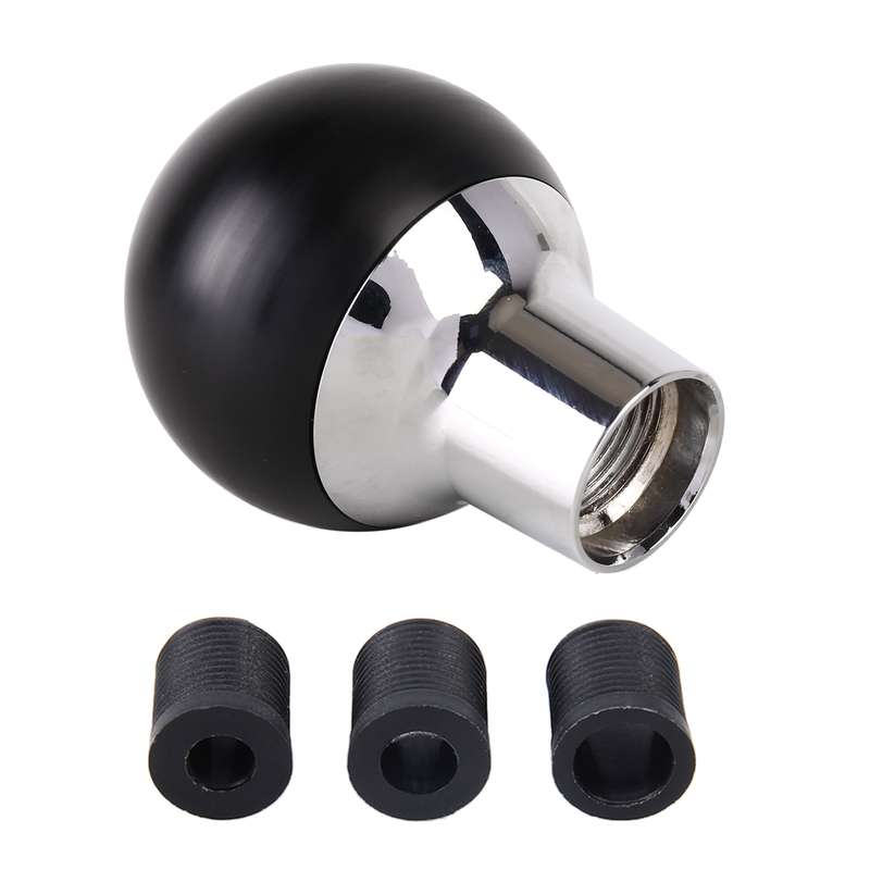 Universal Car Small Round Ball Resin + Carbon Fiber Metal Gear Shift Knob (Black)