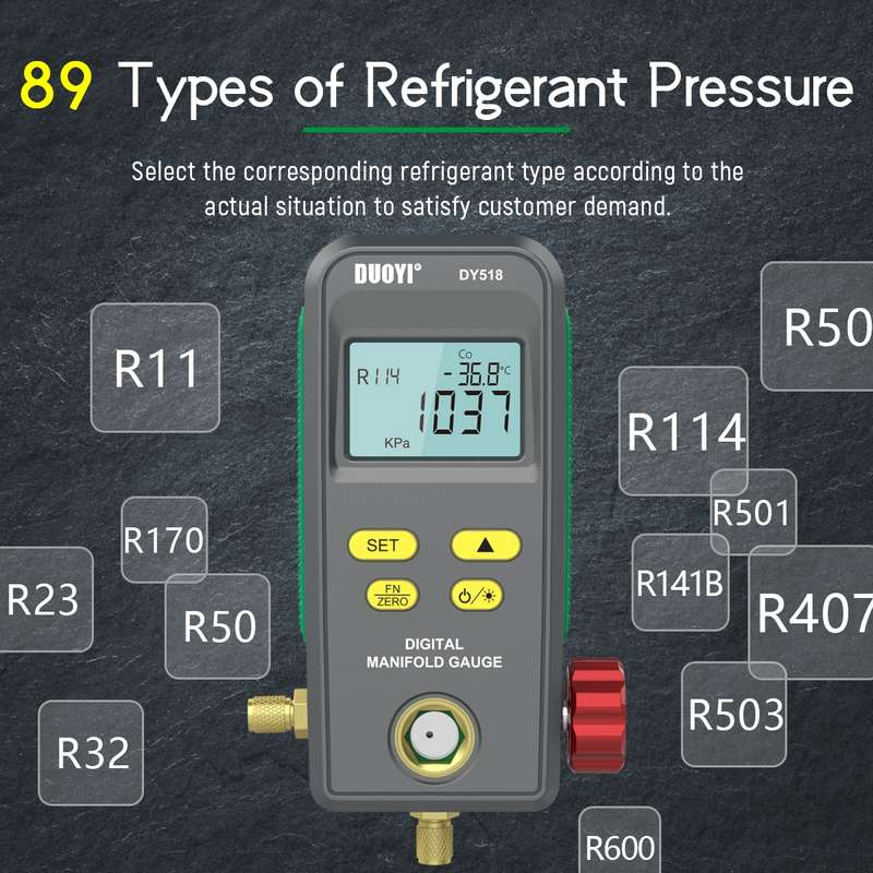 DUOYI DY518 Car Air Conditioning Repair Electronic Refrigerant Meter Air Conditioning Fluoride Meter