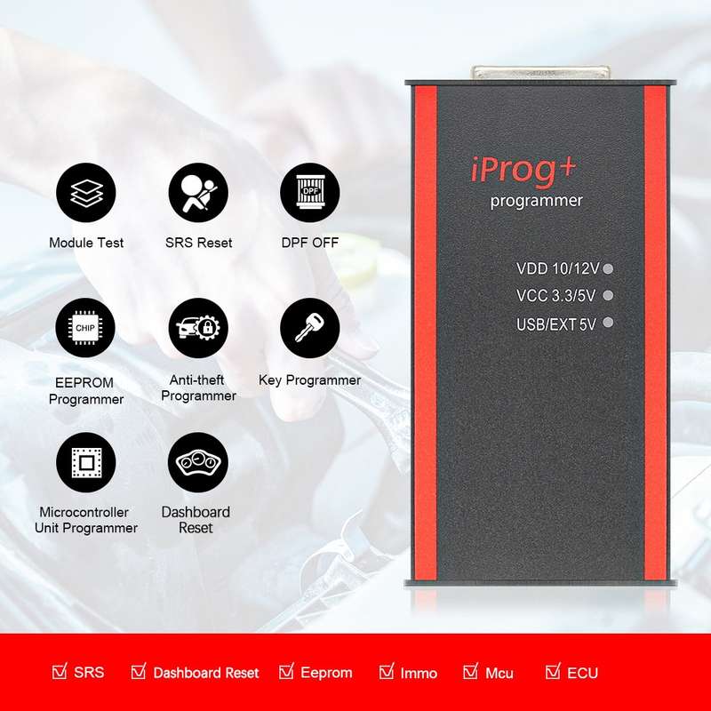 12V Iprog+ Pro V87 Car Key Programmer ECU Tool