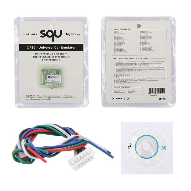 SQU OF80 Universal Car Emulator Signal Reset Immo / Tacho Programs Place ESL Diagnostic Seat Occupan