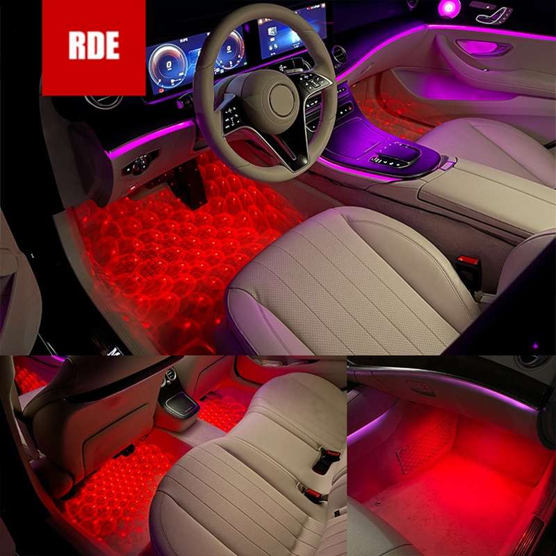 A17 Car Colorful Voice-activated RGB Foot LED Atmosphere Light, Single Light Pure Color Version