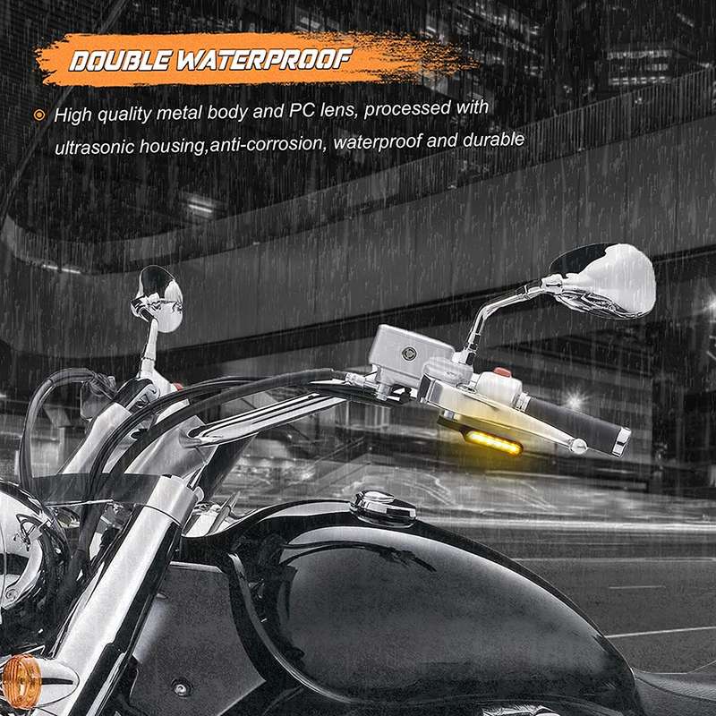 1 Pair Motorcycle Flashing Handlebar LED Turn Signal Light