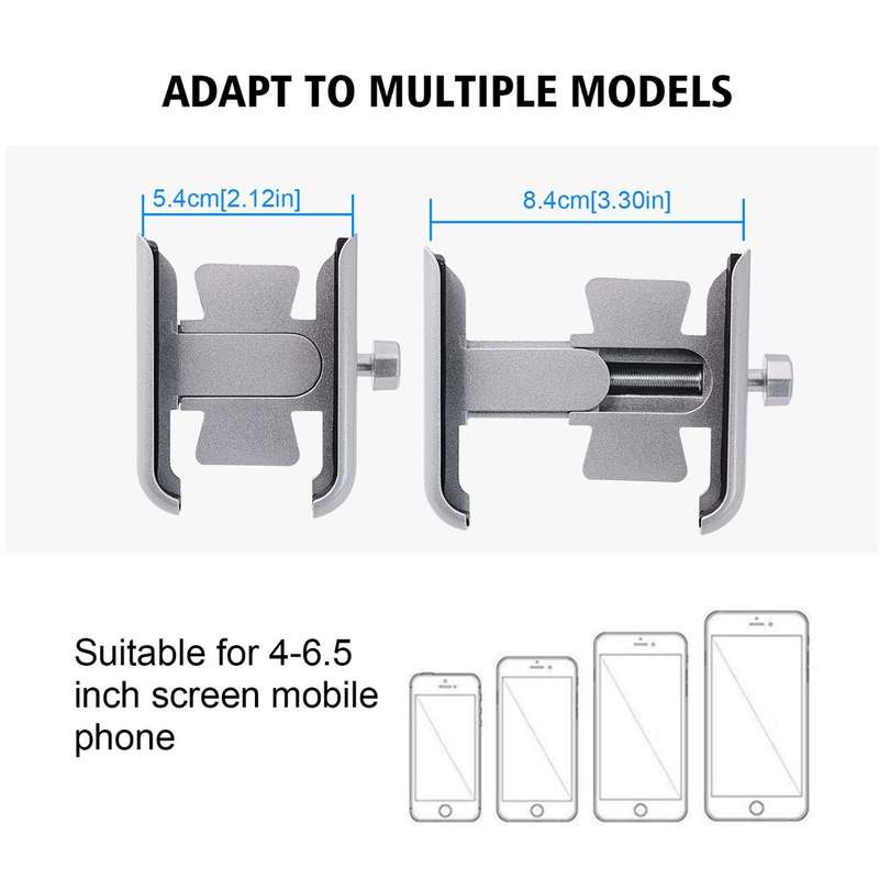 Motorcycle Aluminium Alloy Mobile Phone Holder Bracket, Handlebar Version(Black)