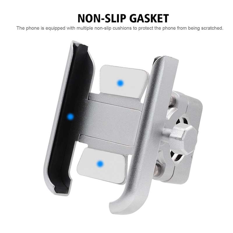 Motorcycle Aluminium Alloy Mobile Phone Holder Bracket, Handlebar Version(Black)