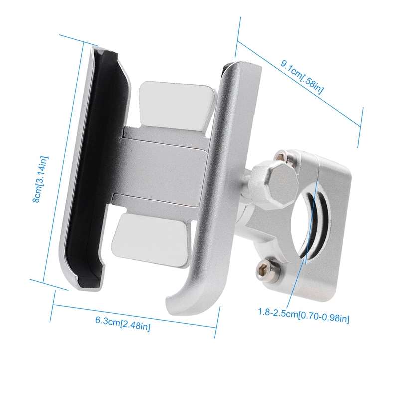 Motorcycle Aluminium Alloy Mobile Phone Holder Bracket, Handlebar Version(Black)