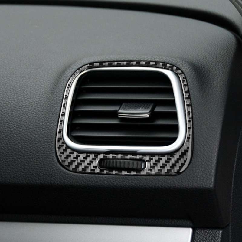 2 PCS / Set Carbon Fiber Car Left and Right Air Outlets Frame Decorative Sticker for Volkswagen Scir